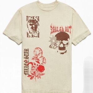 Pacsun Souled Out Oversized T-Shirt Mens L Cream Color